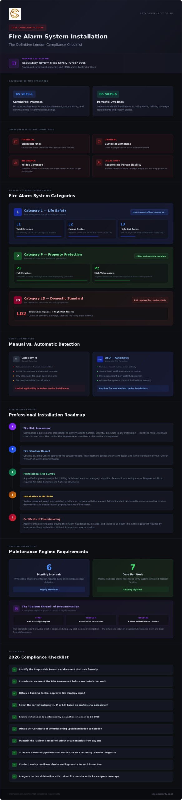 Fire Alarm System Installation London: The 2026 Compliance Checklist